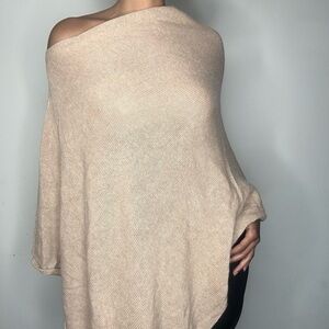 J. Crew Off-Shoulder Beige Poncho